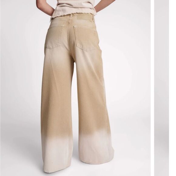 One Teaspoon Love Machines Mid Waist Super Wide Leg Denim Jeans - Butterscotch - Picture 3 of 11